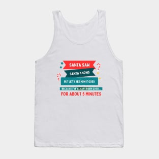 Santa saw funny christmas gift Tank Top